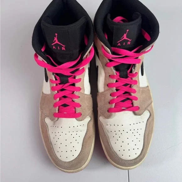 Air Jordan 1 Mid SE Crimson Tint Men’s Size 12 Pink Laces 852542-801 - Picture 1 of 10
